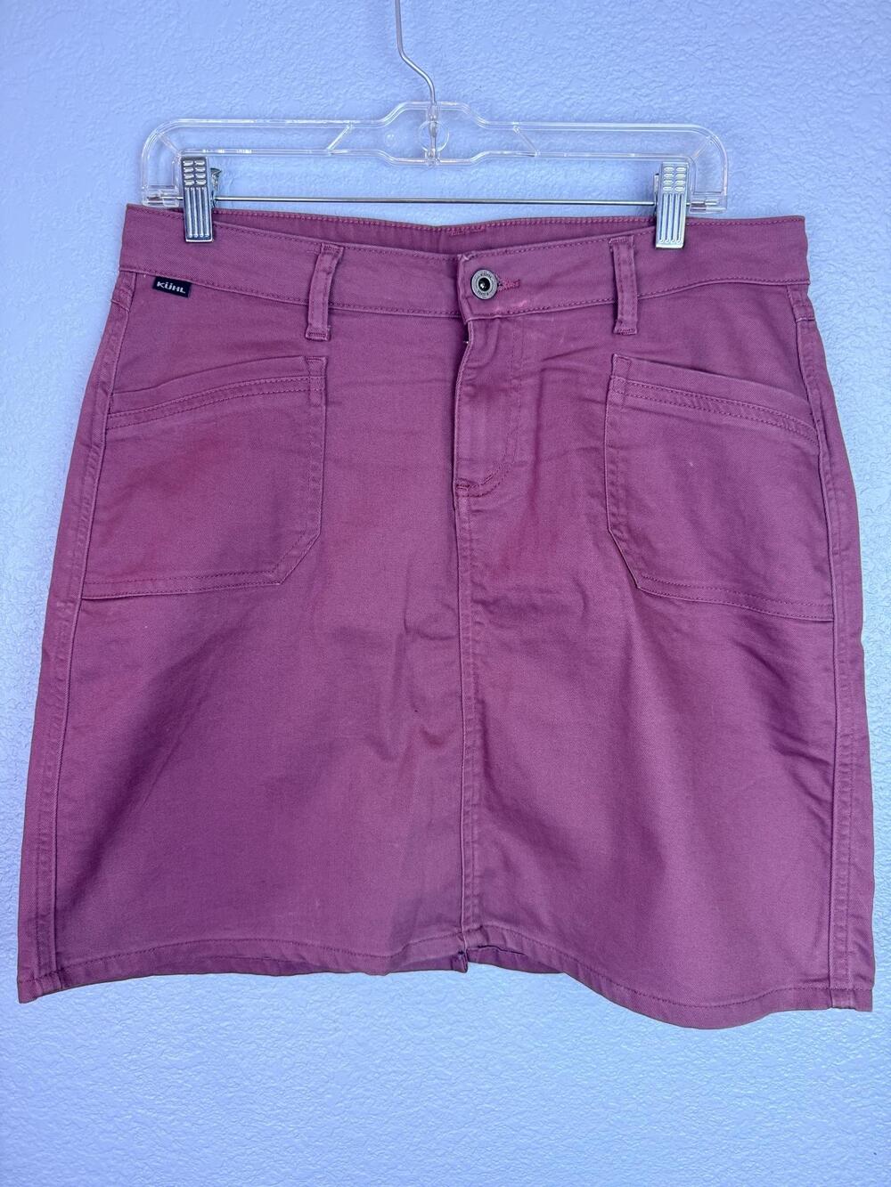 Kuhl Skirt Womens 10 Pink Twill Utility Straight Pencil Pockets Casual Travel